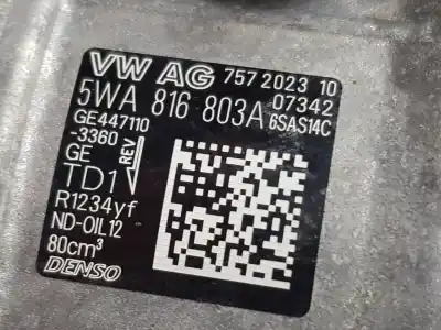 Peça sobressalente para automóvel em segunda mão compressor de ar condicionado a/a a/c por cupra leon (5f16) tsi basis referências oem iam 5wa816803a  5wa816803a
