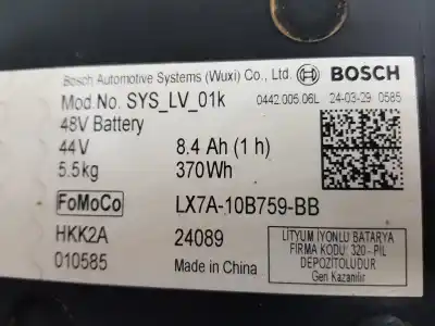 Peça sobressalente para automóvel em segunda mão bateria por ford puma hybrid titanium referências oem iam lx7a10b759bb  2690191