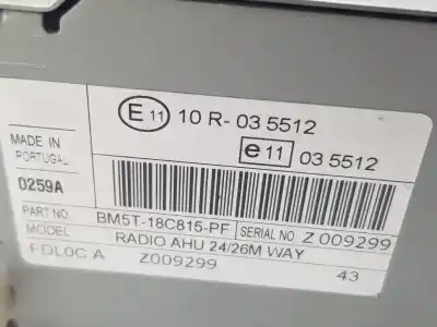 İkinci el araba yedek parçası ses sistemi / radyo cd için ford transit custom furgón (ttf) 270 l1 131 cv / 96 kw oem iam referansları bm5t18c815pf  2025283