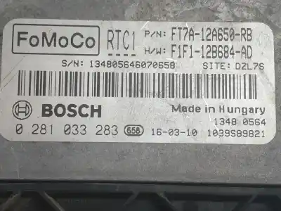 Second-hand car spare part ecu engine control for ford transit courier (c4a) combi ambiente 95 cv / 70 kw oem iam references ft7a12a650rb  2059208