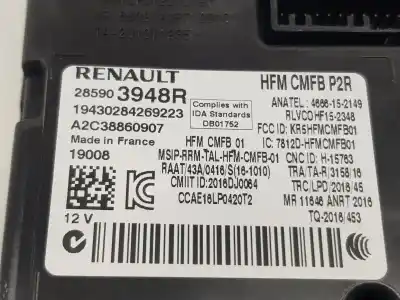 Peça sobressalente para automóvel em segunda mão suporte para cartão de arranque / leitor de chave por dacia duster ii 1.6 sce referências oem iam 285903948r  285903948r
