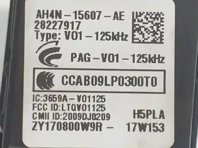 Second-hand car spare part start card / key reader for volvo xc60 2.0 d oem iam references ah4n15607ae  ah4n15607ae