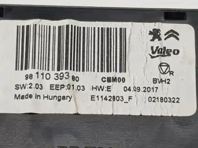 Pezzo di ricambio per auto di seconda mano modulo elettronico per citroen jumpy spacetourer business m riferimenti oem iam 9811039380  9811039380