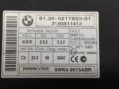 Peça sobressalente para automóvel em segunda mão módulo eletrônico por bmw serie 1 coupe (e82) 120d referências oem iam 61359217853  9395657