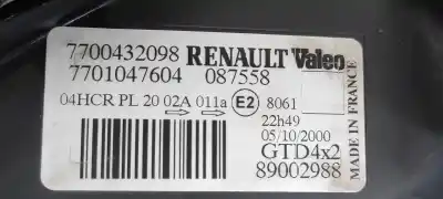 Second-hand car spare part left headlight for renault megane i scenic (ja0) 1.9 d alize oem iam references 7700432098  