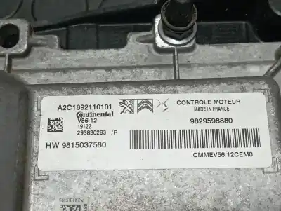 Second-hand car spare part ecu engine control for citroen c3 / c3 origin iii (sx) 1.2 puretech 82 oem iam references 9829598880  