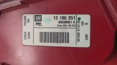 Автозапчасти б/у правый задний фонарь за opel corsa d z14xep ссылки oem iam 13186351  
