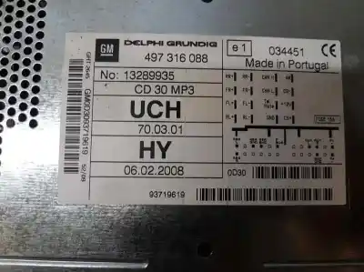 Gebrauchtes Autoersatzteil audiosystem / radio-cd zum opel zafira b edition ´´111 jahre´´ oem-iam-referenzen 13289935  