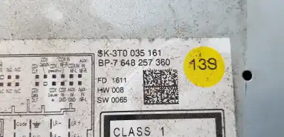 Second-hand car spare part audio system / radio cd for skoda superb combi (3t5) active oem iam references 3t0035161  