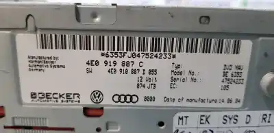 Автозапчасти б/у gps-навигационная система за audi a6 berlina (4f2) 3.2 fsi ссылки oem iam 4e0919887c  