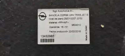 Pièce détachée automobile d'occasion plage arrière pour opel corsa e business références oem iam 13432985  
