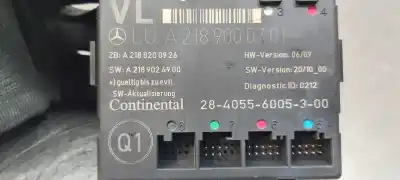 Pièce détachée automobile d'occasion module verrouillage central des portes pour mercedes clase cls (w218) cls 350 cdi be (218.323) références oem iam a2189000801  