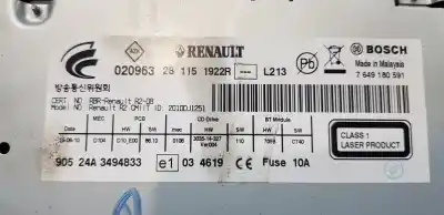 Second-hand car spare part audio system / radio cd for renault koleos bose edition oem iam references 281151922r  