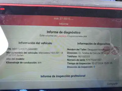 Recambio de automóvil de segunda mano de MOTOR COMPLETO para MERCEDES CLASE A (W169)  referencias OEM IAM 640940  