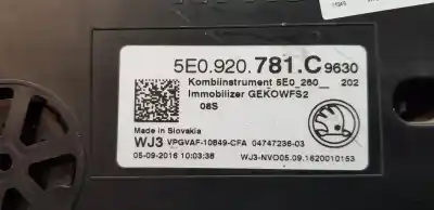 Second-hand car spare part dashboard for skoda octavia combi (5e5) ambition oem iam references 5e0920781c  