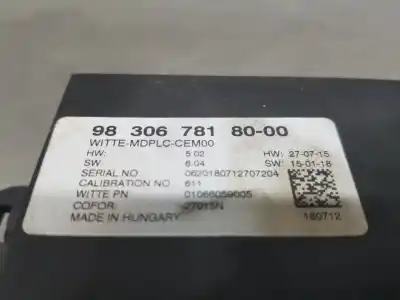 Second-hand car spare part electronic module for citroen spacetourer autobus oem iam references 9830678180  