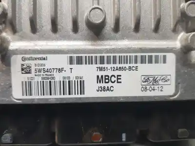 Second-hand car spare part ecu engine control for ford focus turnier (cb4) trend oem iam references 7m5112a650  5ws40778f