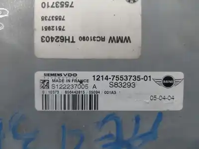 Peça sobressalente para automóvel em segunda mão centralina de motor uce por mini mini (r50, r53) cooper referências oem iam 1214755373501  7553735