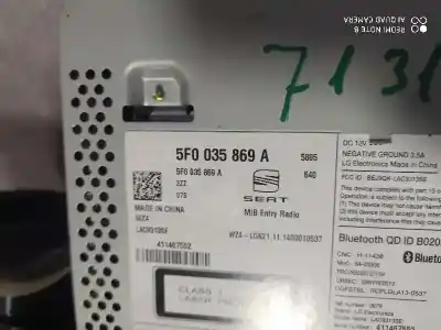 Second-hand car spare part audio system / radio cd for seat leon (5f1) clh oem iam references 5f0035869a  