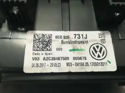 Pezzo di ricambio per auto di seconda mano pannello degli strumenti per volkswagen polo (6c1) cusa riferimenti oem iam 6c0920731j