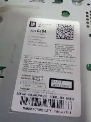 Pezzo di ricambio per auto di seconda mano impianto audio / radio cd per opel astra j sedán 1.7 cdti (69) riferimenti oem iam   