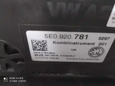 Автозапчастина б/у панель інструментів для skoda octavia combi (5e5) clh посилання на oem iam 5e0920781