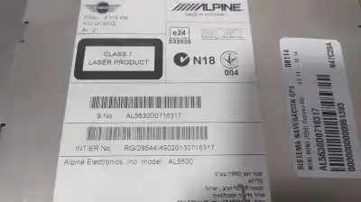 Second-hand car spare part gps navigation system for mini mini (r56) n47c20a oem iam references al5630d0716317  