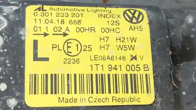 Second-hand car spare part left headlight for vw touran (1t1, 1t2) 2.0 tdi oem iam references 1t1941005b  
