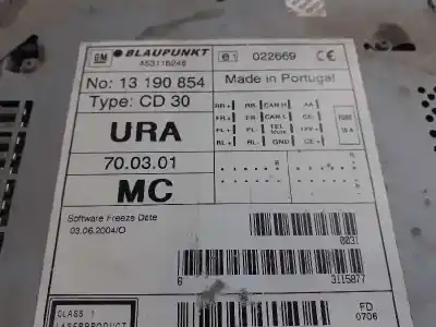 Автозапчасти б/у аудиосистема / радио Cd за OPEL CORSA C CorsaVan ссылки OEM IAM 13190854  