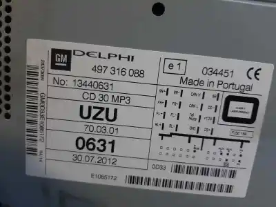 Автозапчастина б/у аудіо система / радіо cd для opel corsa d enjoy посилання на oem iam 13440631  497316088