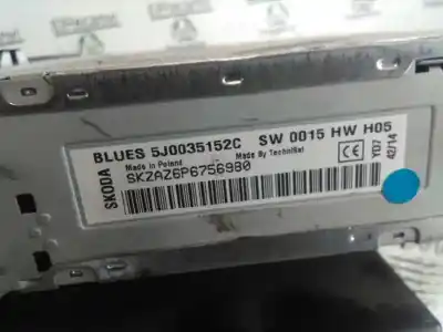 Автозапчастина б/у аудіо система / радіо cd для skoda rapid (nh) (07.2012->) 1.6 active [1.6 ltr. - 77 kw tdi dpf] посилання на oem iam 5j0035152c