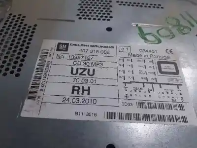 Piesă de schimb auto la mâna a doua sistem audio / cd radio casetofon pentru opel corsa d cosmo referințe oem iam 13357127  497316088