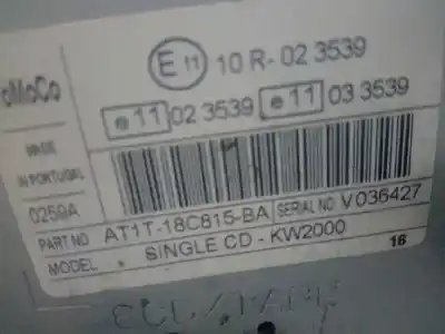 Second-hand car spare part audio system / radio cd for ford transit connect (tc7) 1.8 16v cat 116 cv / 85 kw oem iam references at1t18c815ba  v036427