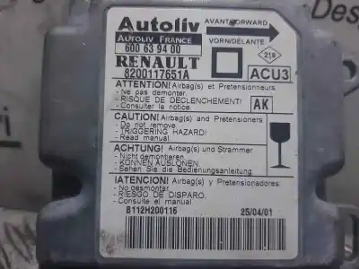 Piesă de schimb auto la mâna a doua Unitate De Control Airbag pentru RENAULT MEGANE I SCENIC (JA0) 1.6 16V Kaleido 107 CV / 79 KW Referințe OEM IAM 8200117651A  600639400