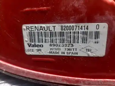 Second-hand car spare part Right Tailgate Light for RENAULT CLIO II FASE II (B/CB0) 1.2 16V OEM IAM references 8200071414  89023923