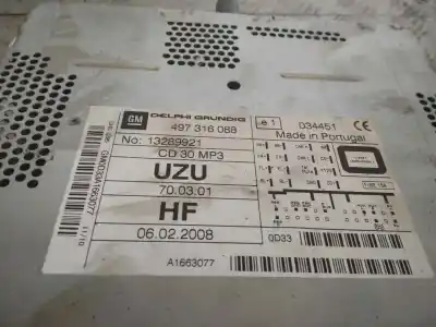 Second-hand car spare part audio system / radio cd for opel corsa d selective oem iam references 13289921  497316088