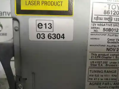 Peça sobressalente para automóvel em segunda mão sistema de áudio / rádio cd por toyota yaris (_p9_) 1.33 vvt-i (nsp90_) referências oem iam 861200d510  
