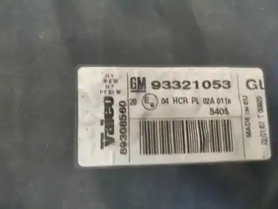 Second-hand car spare part right headlight for opel meriva cosmo oem iam references 93321053  89308560