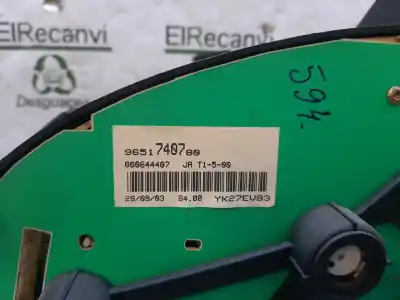 Pièce détachée automobile d'occasion compteur de vitesse tableau de bord pour peugeot 206 cc cc références oem iam 9651740780  