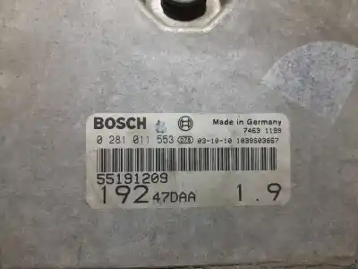 Second-hand car spare part ecu engine control for fiat stilo (192) 1.9 jtd cat oem iam references 0281011553  
