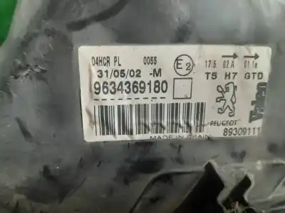 Pièce détachée automobile d'occasion feu gauche pour peugeot 307 break / sw (s1) 307 break / sw (s1) (2002 - 2005) références oem iam 9634369080  
