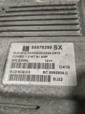 Peça sobressalente para automóvel em segunda mão Centralina De Motor Uce por OPEL COMBO Familiar Referências OEM IAM 55578395SX  