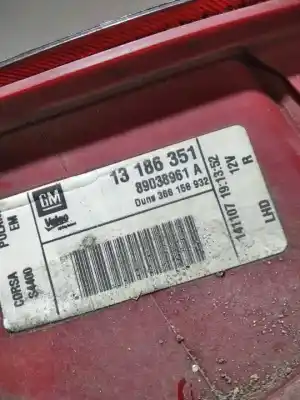 Pezzo di ricambio per auto di seconda mano luci posteriori destra per opel corsa d ´´111 years´´ riferimenti oem iam 89038961a  13186351