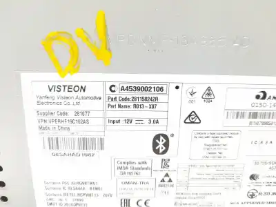 Peça sobressalente para automóvel em segunda mão sistema de áudio / rádio cd por smart fortwo coupé (453) 0.9 (453.344, 453.353) referências oem iam a4539002106  