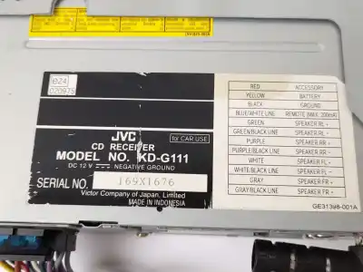 Peça sobressalente para automóvel em segunda mão sistema de áudio / rádio cd por daewoo lanos i referências oem iam jvc kd-g111  