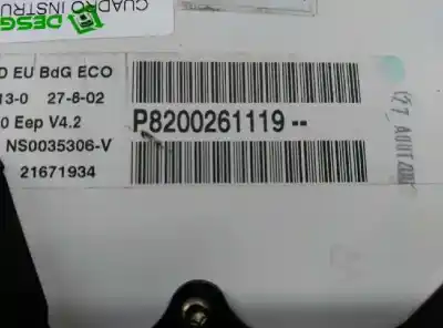 Second-hand car spare part dashboard for renault clio ii fase ii (b/cb0) authentique oem iam references p8200261119  
