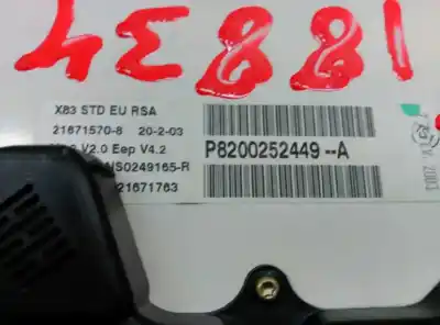 Peça sobressalente para automóvel em segunda mão quadrante por renault trafic combi (ab 4.01) passenger authentique combi corto referências oem iam 8200252449  