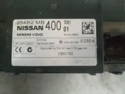 Peça sobressalente para automóvel em segunda mão módulo eletrônico por nissan cabstar 01.04 -> 3.0 diesel referências oem iam 284b2mb400  