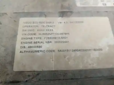 Second-hand car spare part ecu engine control for iveco eurotech cursor (mh) 7.8 diesel oem iam references 504078154 0281001527 