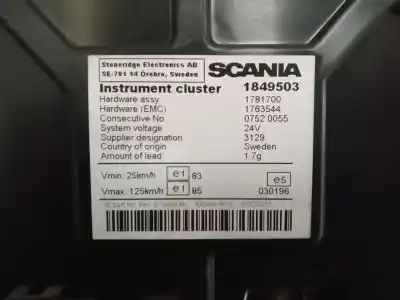 Автозапчастина б/у панель інструментів для scania serie p/g/r (c-clase) 11.7 diesel посилання на oem iam 1849503  